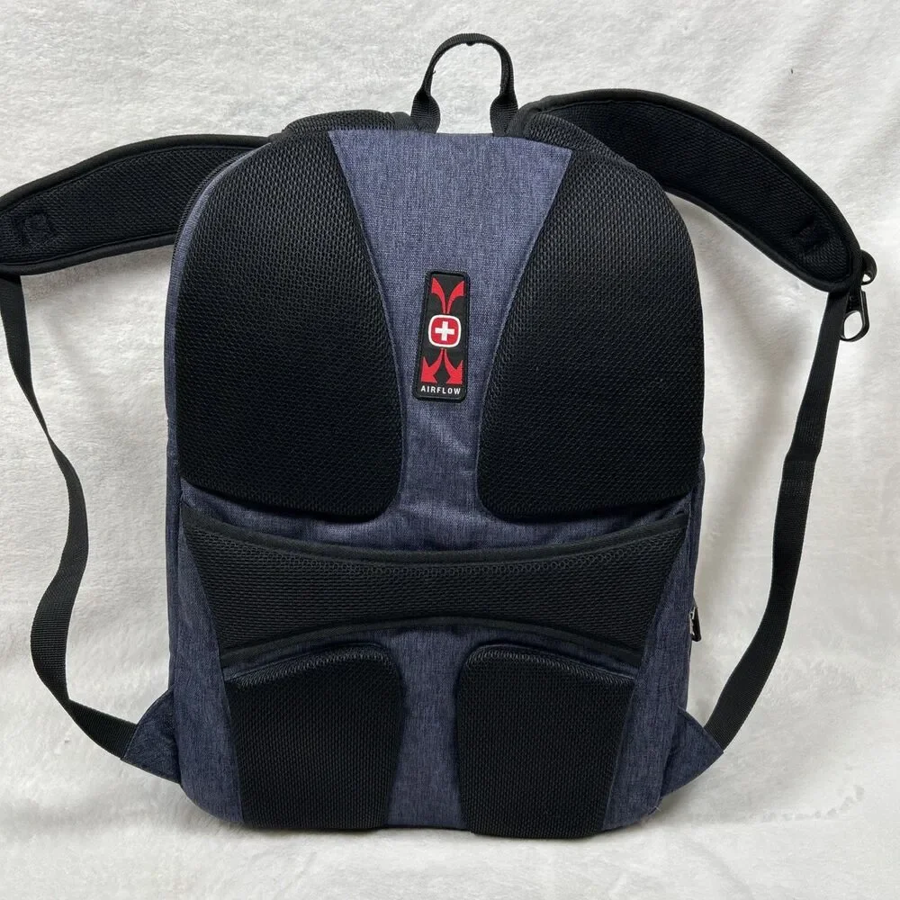 SWISSGEAR Scansmart TSA Friendly Tablet Laptop Backpack Blue Denim Padded
